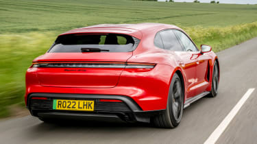 Porsche Taycan Sport Tursimo - rear dynamic